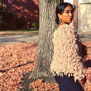 Taupe Fringe Cardigan